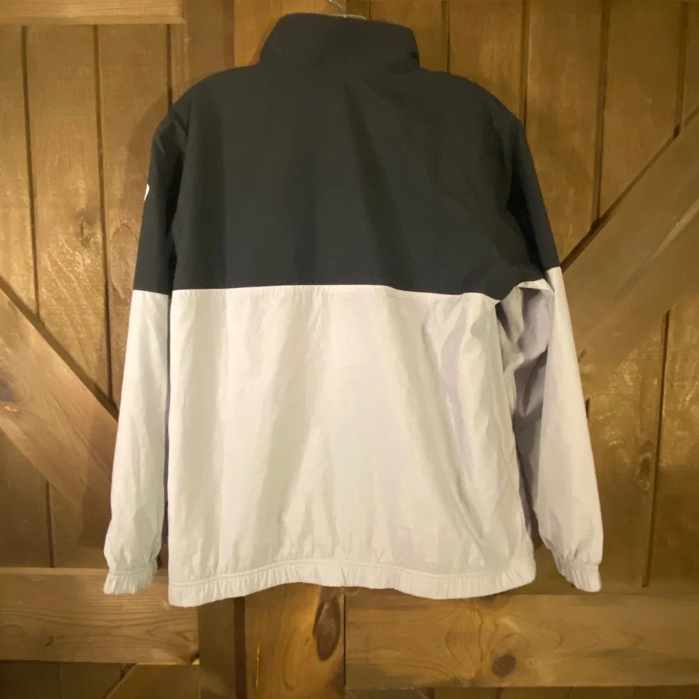 Nike Windbreaker Jacket Boys Large L Black Colorblock Mesh Lined Full Zip